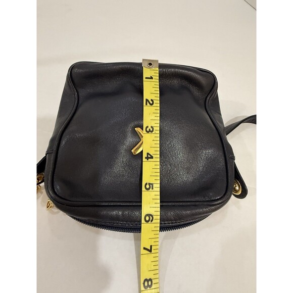 Vintage Paloma Picasso Black Leather Mini Shoulder Crossbody Handbag Gold Chain - Picture 10 of 16